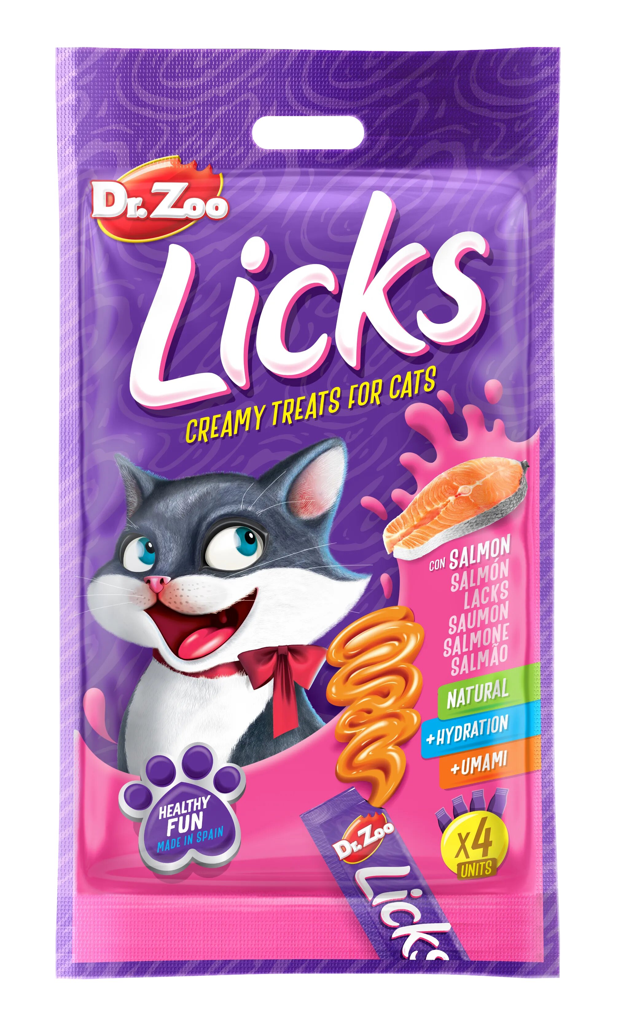 Dr Zoo Licks recompense pisici Somon 4x15 g