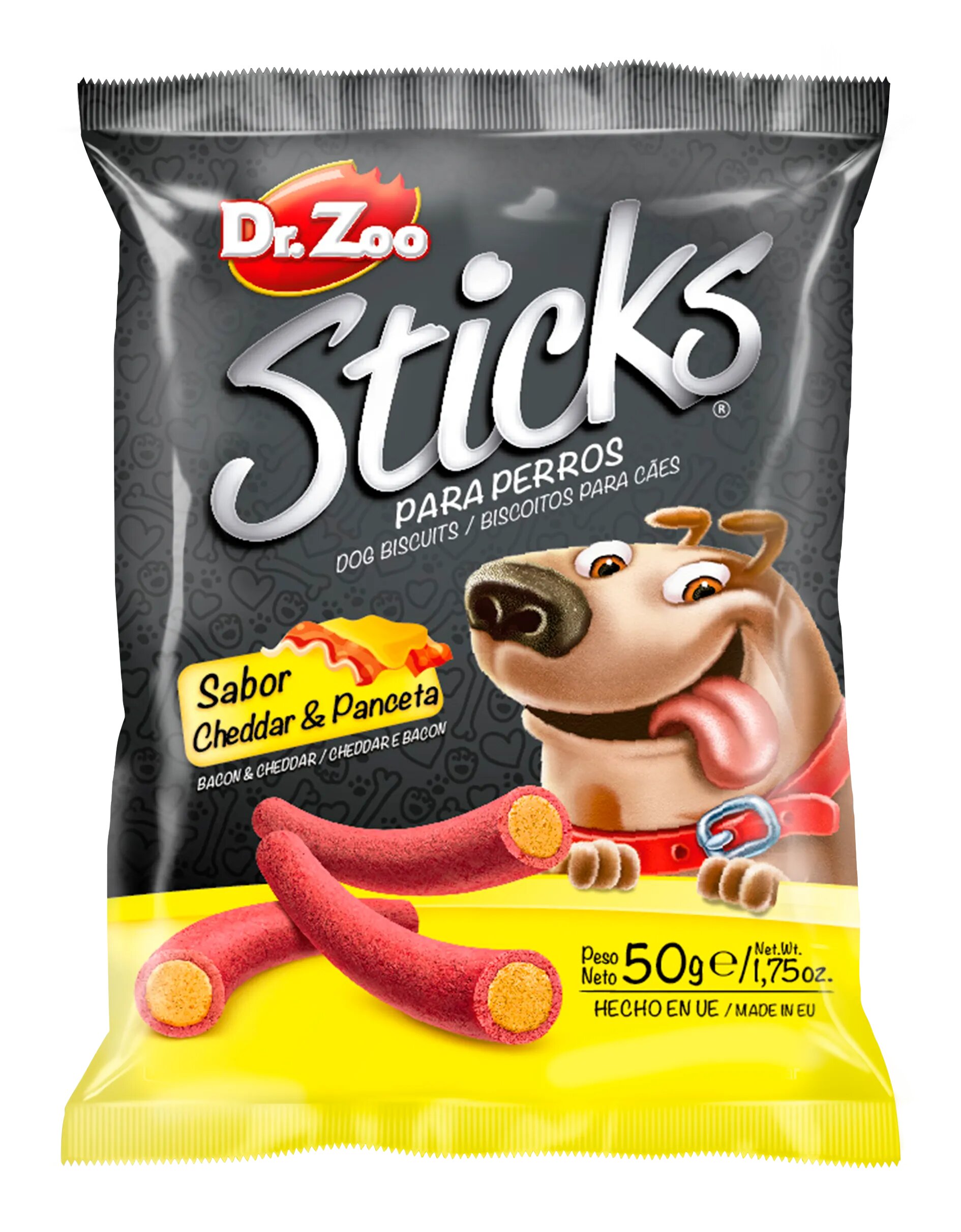 Dr Zoo Sticks recompense caini Cheddar si Bacon 50 g