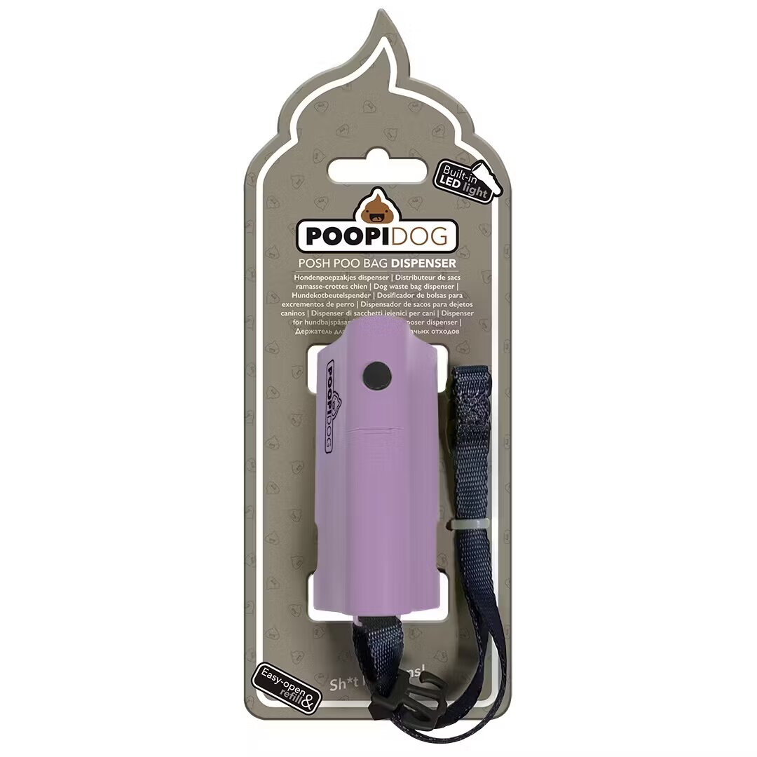 DuvoPlus Dispenser Pungi Igienice cu LED 8.5x4x6 cm Mov