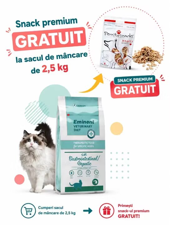 Eminent Dieta veterinara pisici Veterinary Diet Cat Gastrointestinal Hepatic Hypoallergenic 2.5 kg
