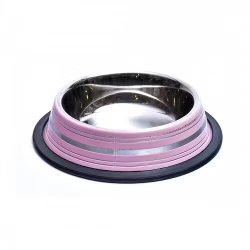 Enjoy Castron antiderapant din inox roz 0.25 L