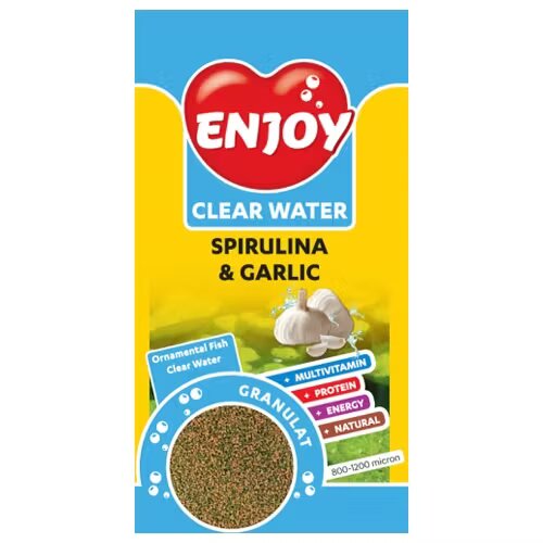 Enjoy Hrana granule pesti cu spirulina si usturoi 250 ml