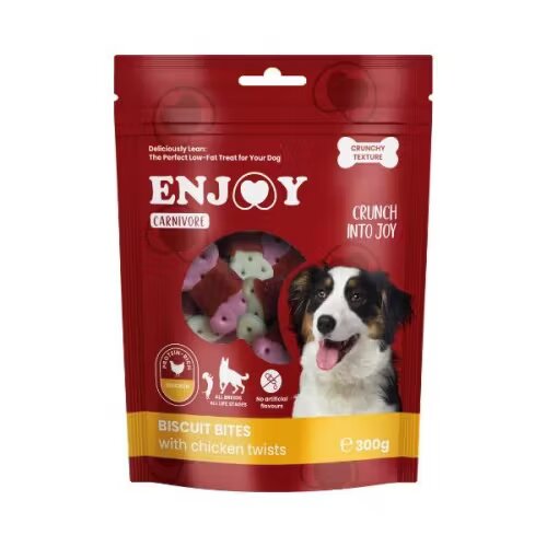 Enjoy Recompense pentru caini Carnivore Biscuit Bites cu pui 300 g