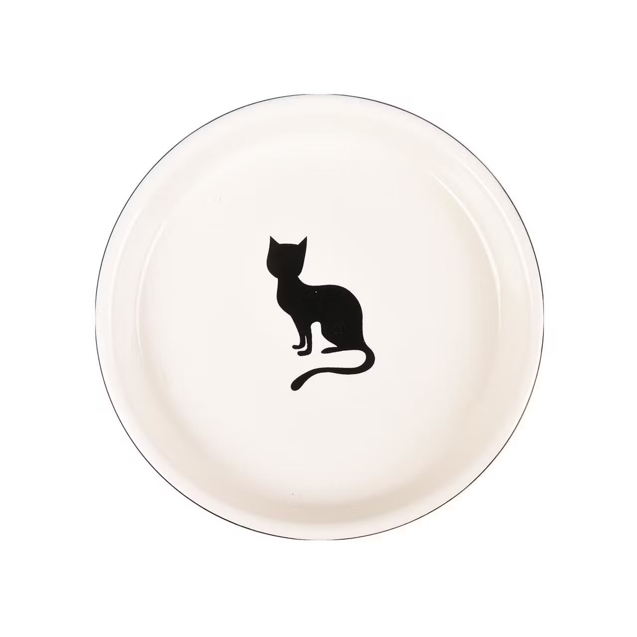 Flamingo Castron din Ceramica pentru Pisici Nala Alb-Negru 15 cm/ 180 ml