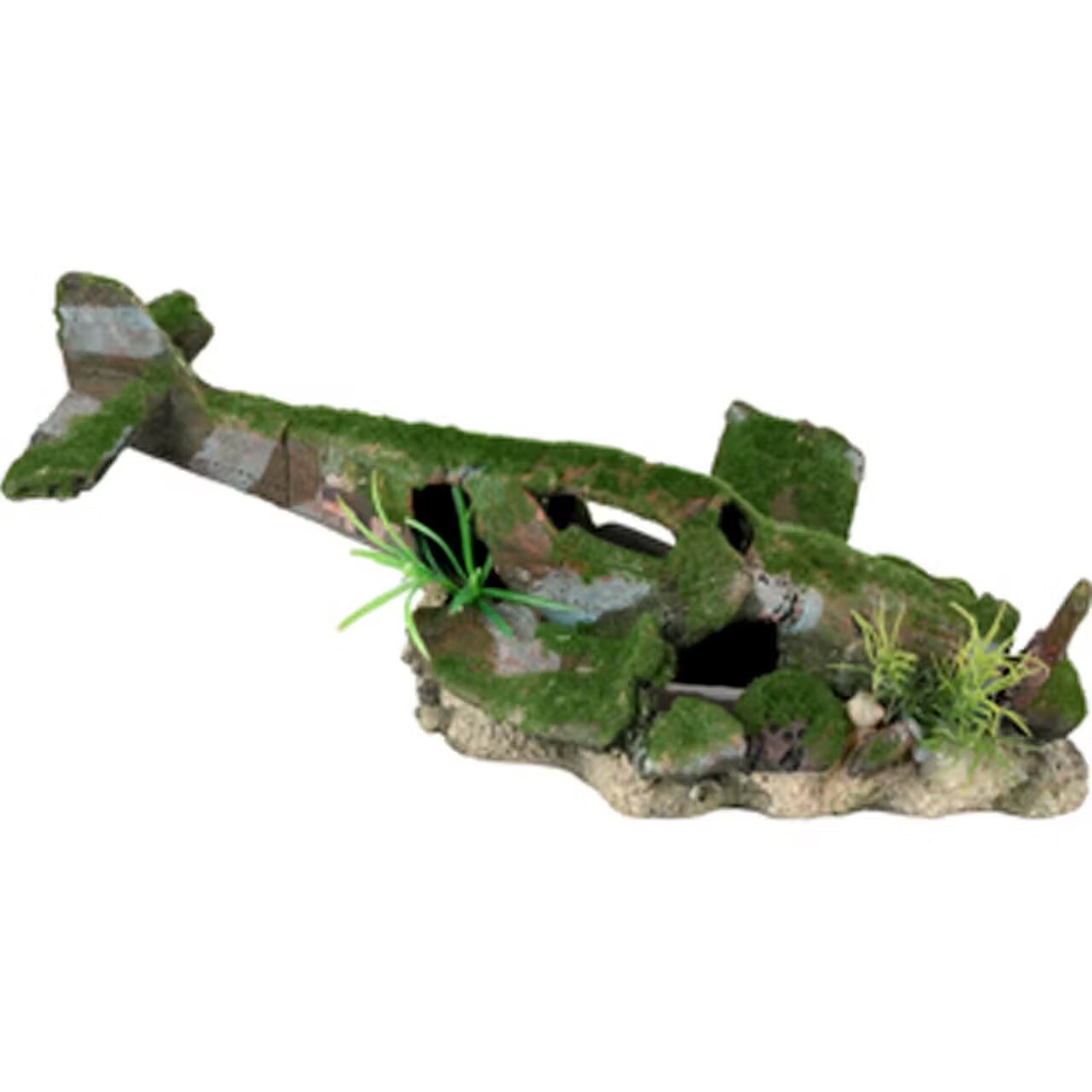 Flamingo DECOR ACVARIU EPAVA AVION MARE CU PLANTE 35X16X16CM/410189