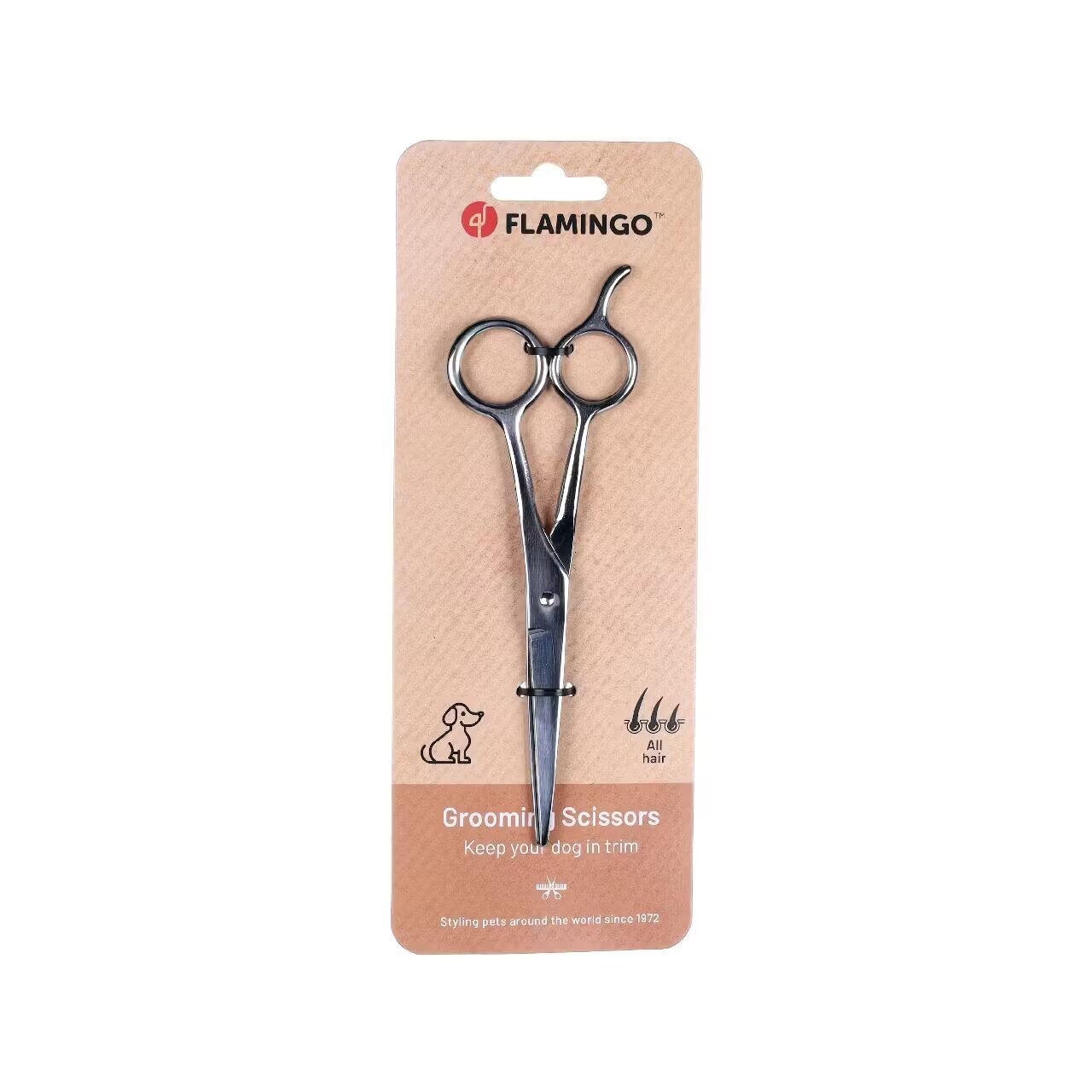 Flamingo Foarfeca Dreapta Cosmetica din Metal pentru Caini 17 cm