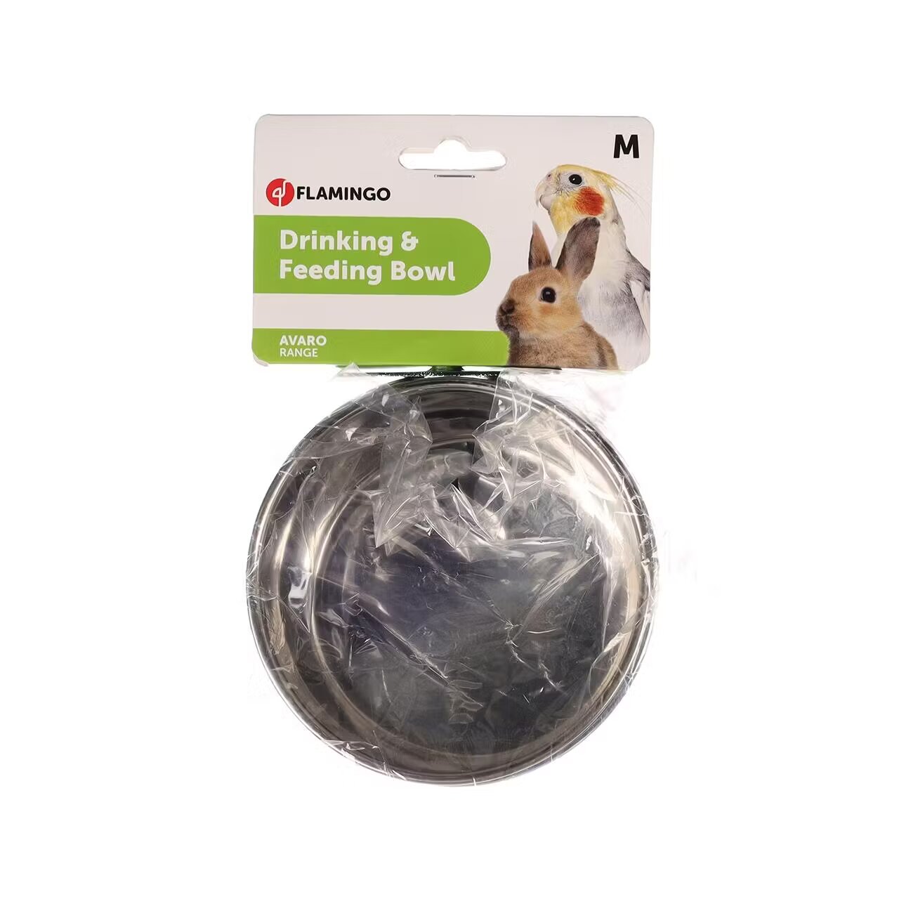 Flamingo Hranitor Inox cu Suport Colivie 13 cm/ 580 ml