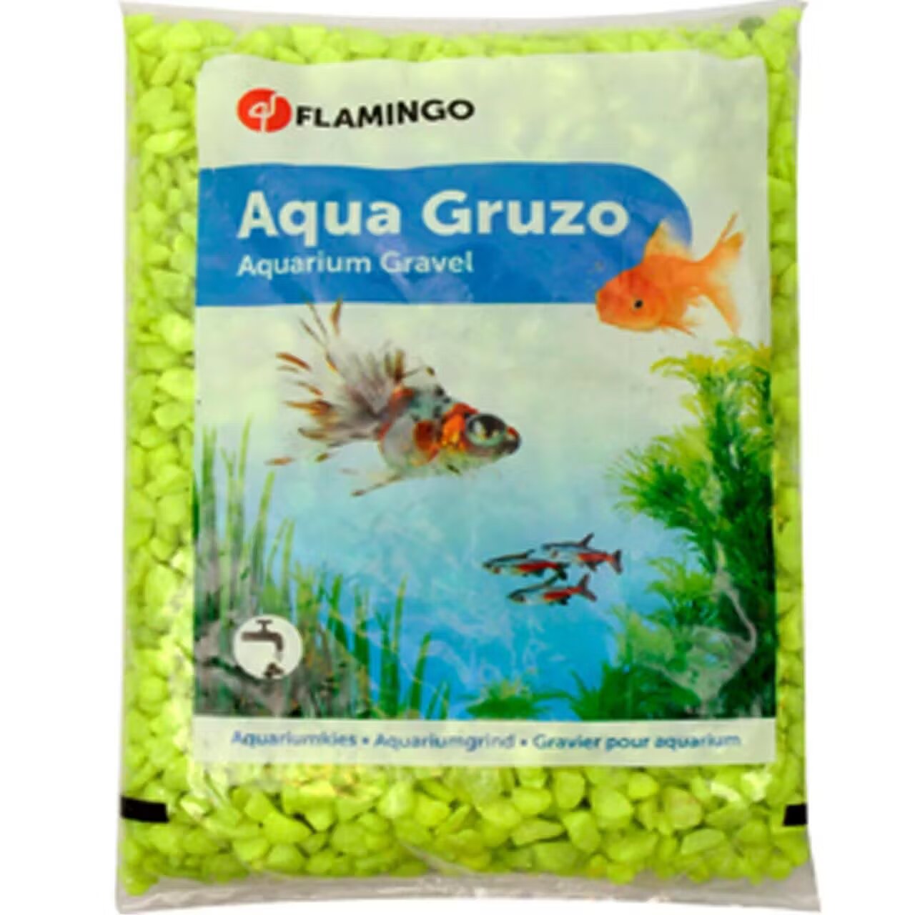 Flamingo NISIP ACVARIU GALBEN NEON 1KG 4-7MM 400431