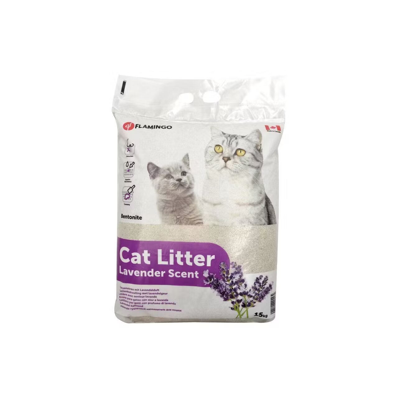 Flamingo NISIP CLUMPING PENTRU PISICI LAVANDA 15KG