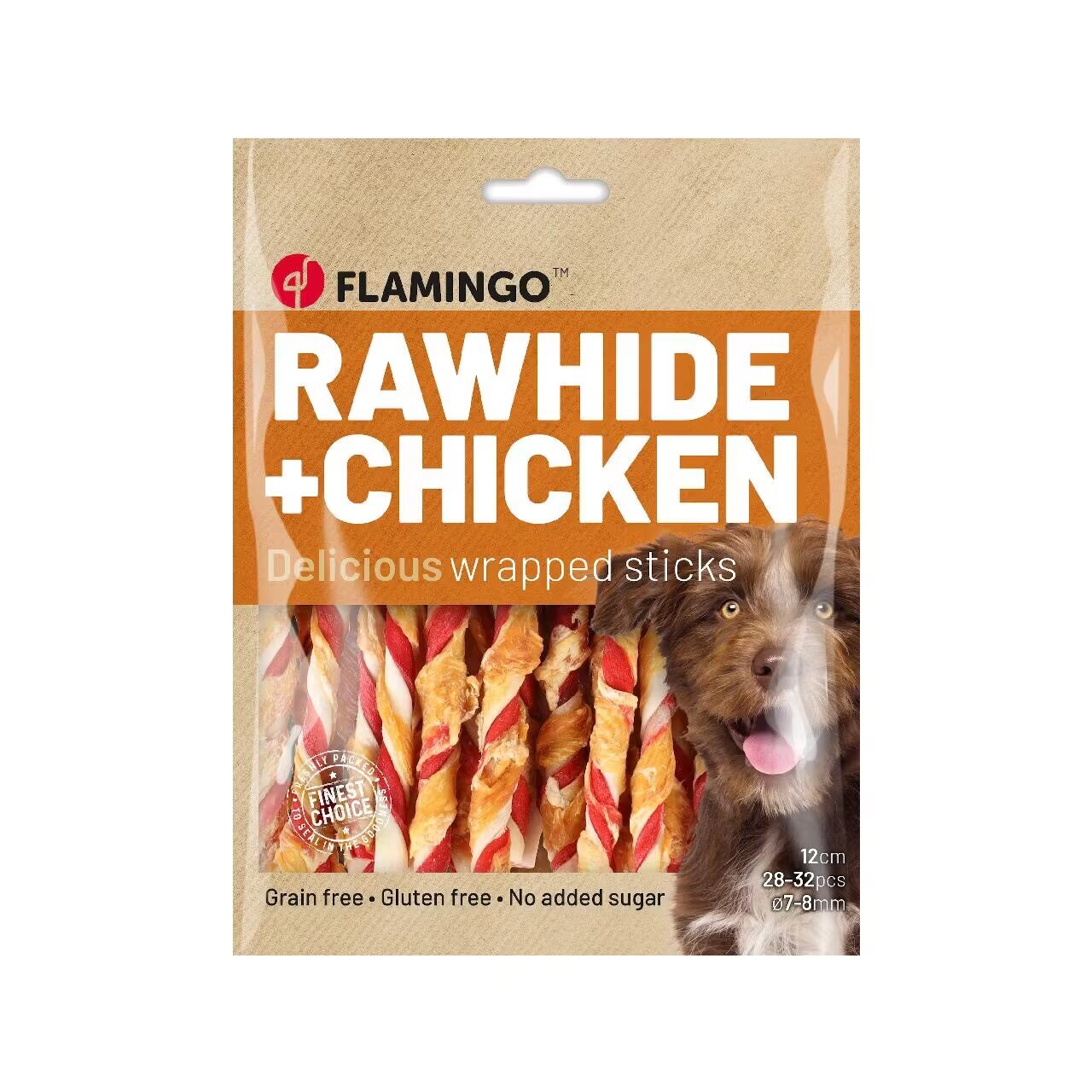 Flamingo Recompense Caini Baton Multicolor Piele & Pui 350 g