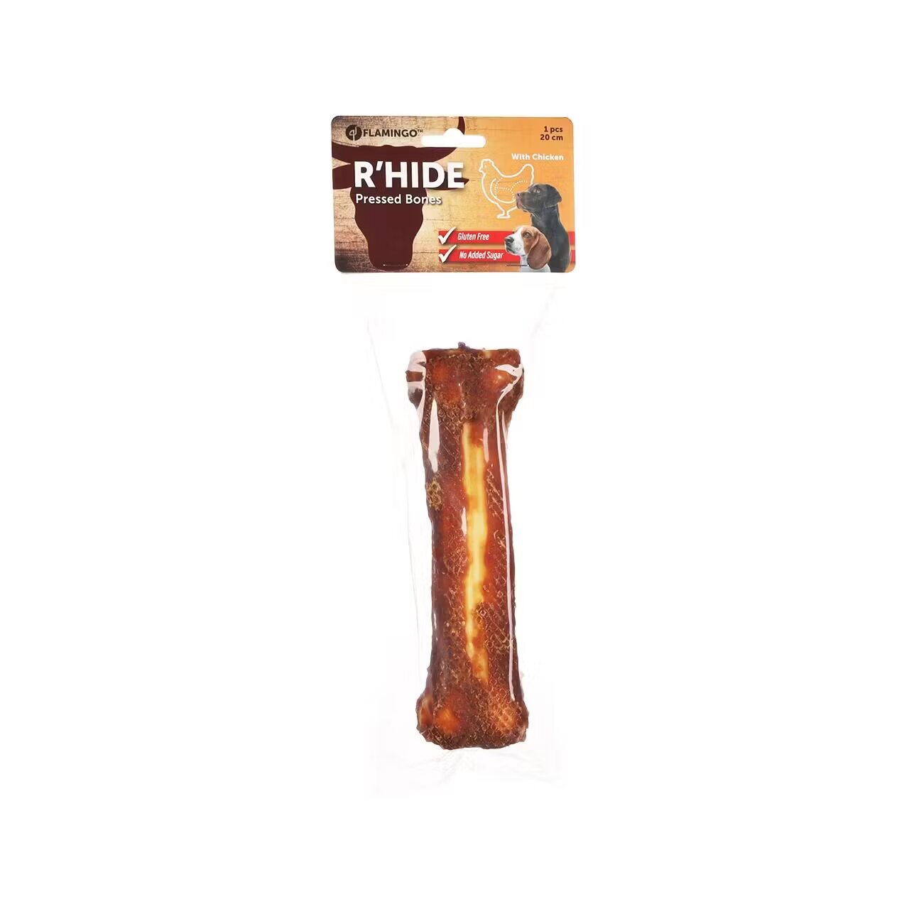 Flamingo Recompense Caini R'hide Os Presat cu Pui 1 buc x 20 cm/ 210 g