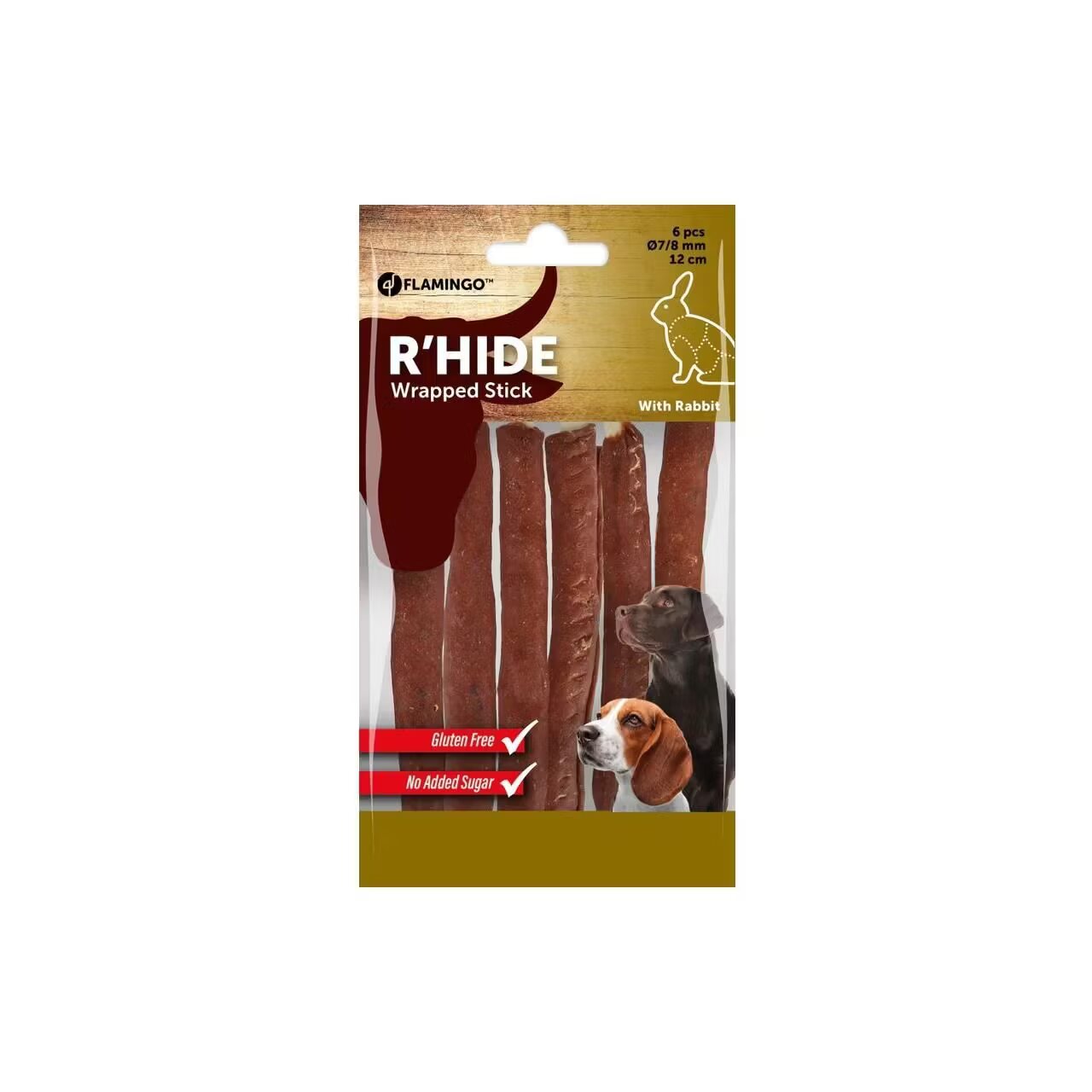 Flamingo RECOMPENSE PENTRU CAINI SNACK 6 STICKS CU IEPURE 70G