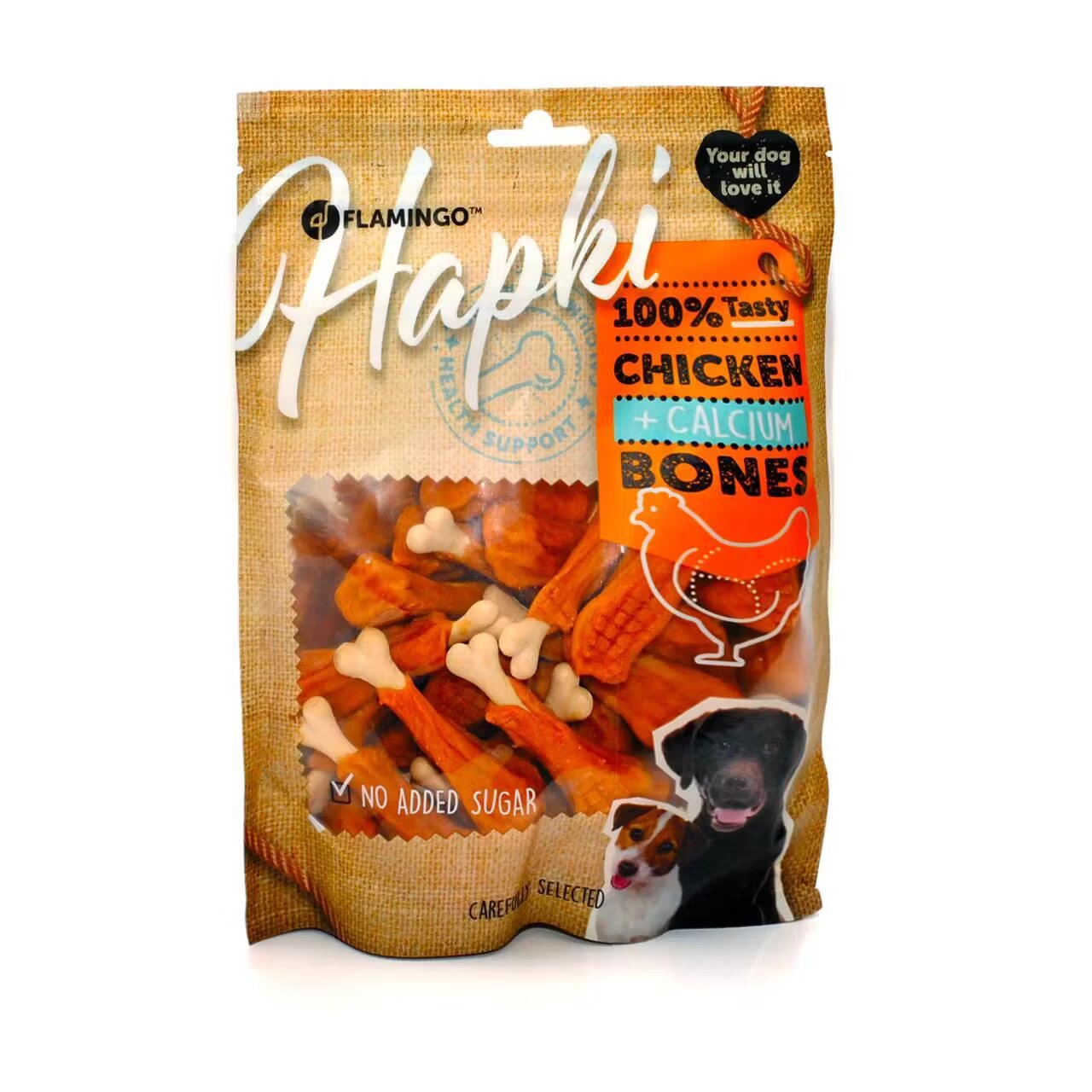 Flamingo RECOMPENSE PENTRU CAINI SNACK OS PUI CU CALCIU 400 GR