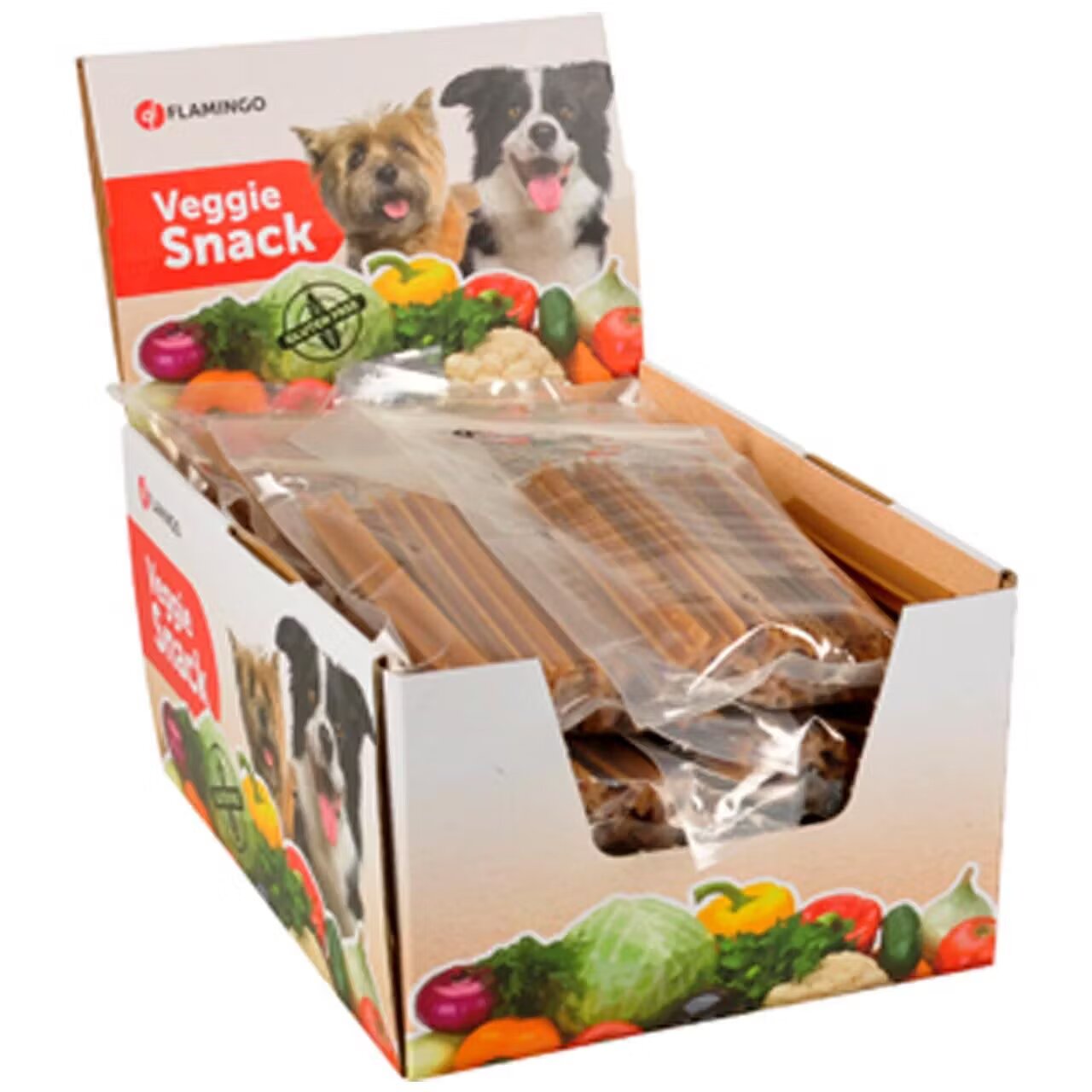 Flamingo RECOMPENSE PENTRU CAINI VEGGIE STICK ROD NATURE 12CM MIX DISPLAY (12 BUC/PLIC) 192 BUC/SET/517066