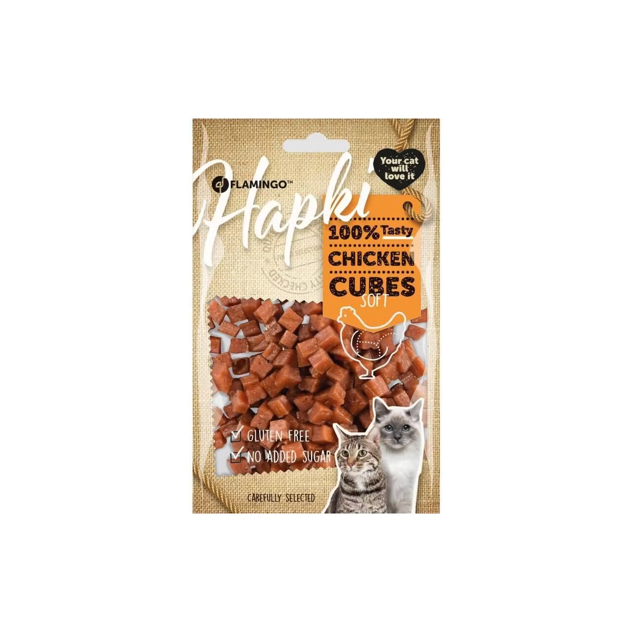 Flamingo RECOMPENSE PENTRU PISICI SNACK HAPKI CUBURI SOFT CU PUI 85G
