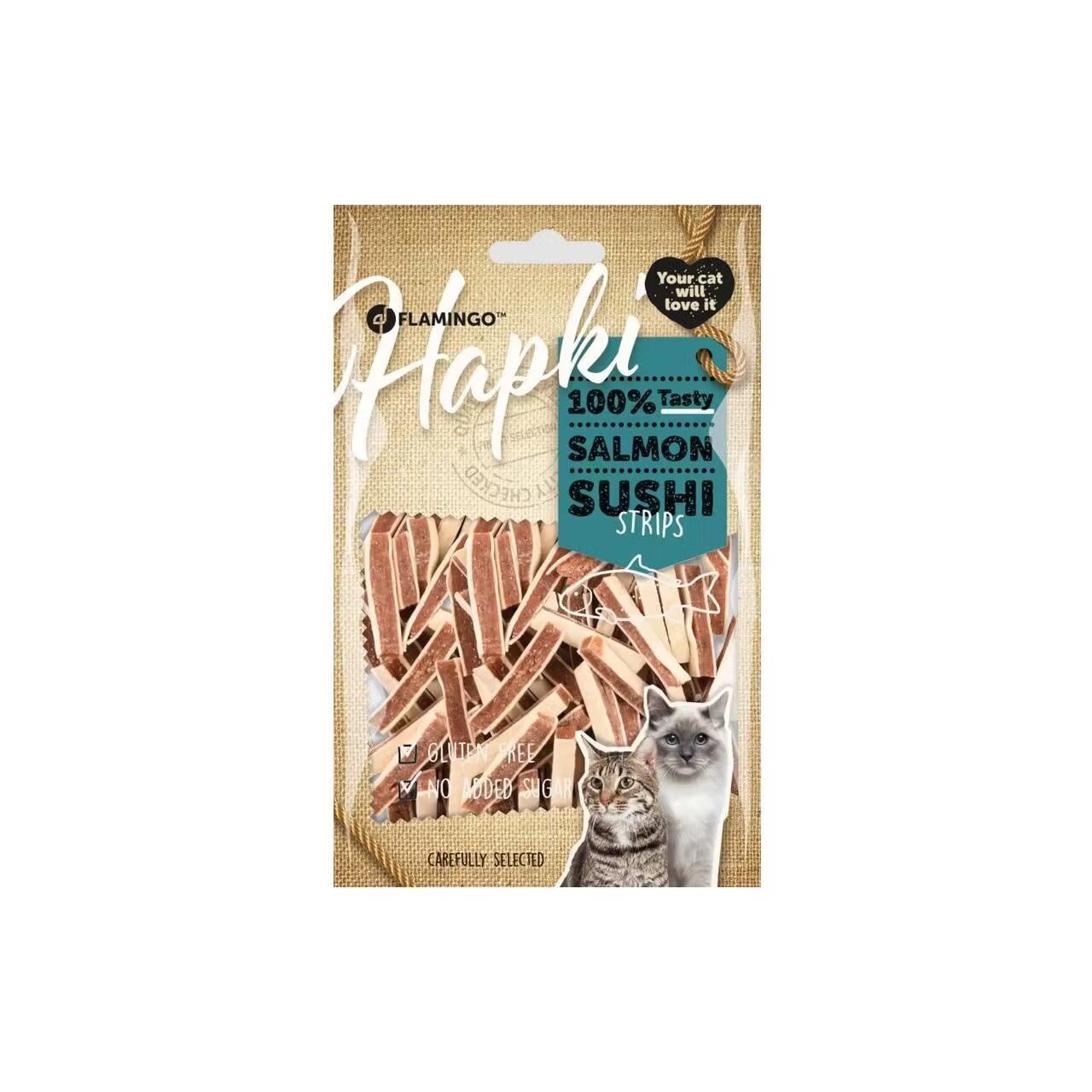 Flamingo RECOMPENSE PENTRU PISICI SNACK HAPKI SUSHI STRIPS SOMON85G