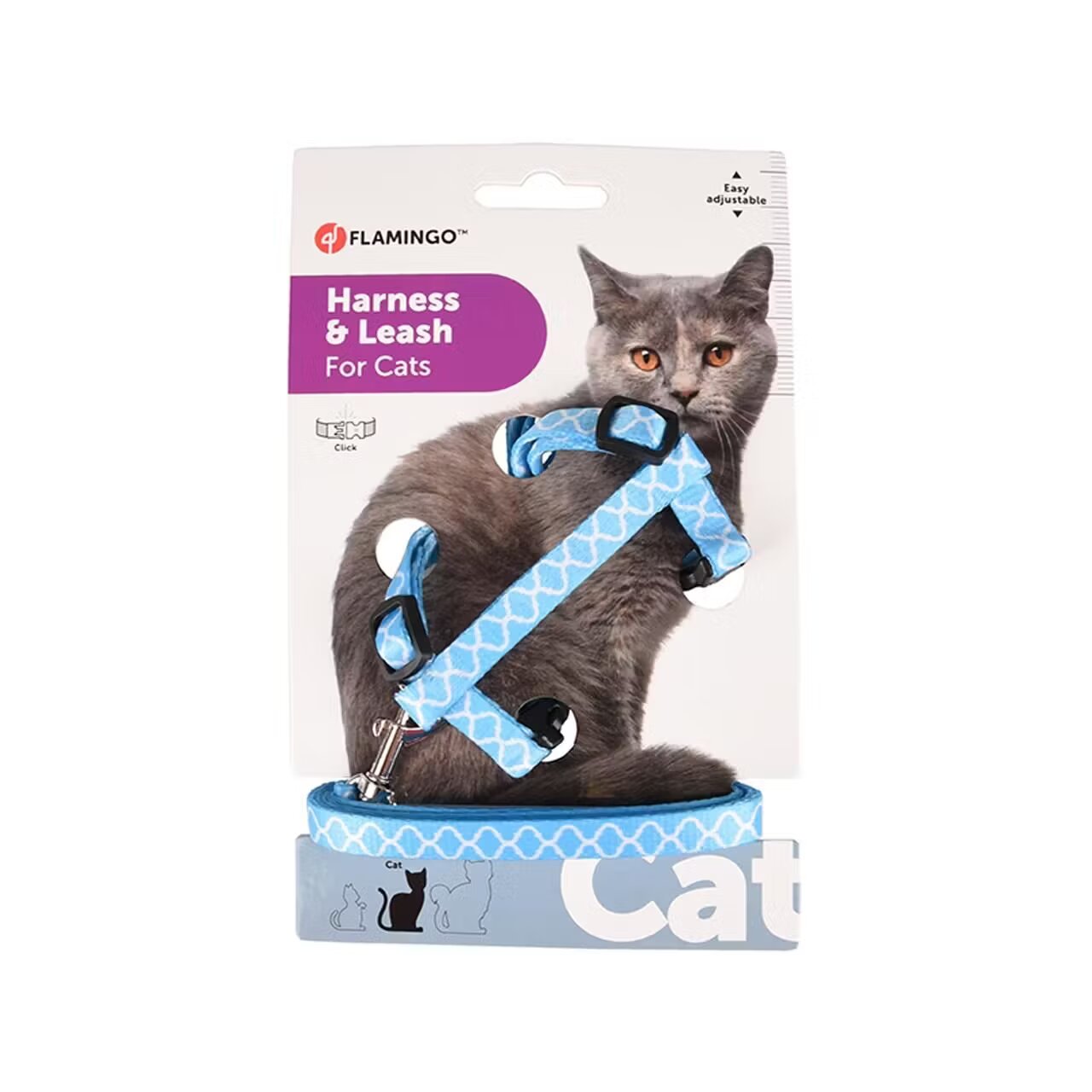 Flamingo Set Ham & Lesa pentru Pisica Amsi Blue 20-35 cm x 10 mm