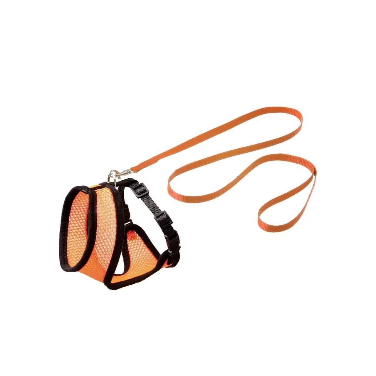 Flamingo Set Ham+Lesa Pentru Pisica Orange/Black 110cmx10mm