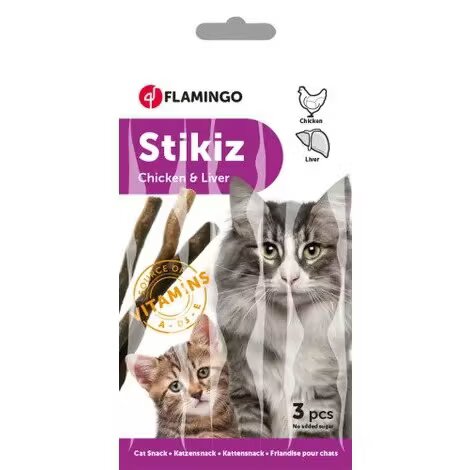 Flamingo Snack Cat Pui si Ficat Stikiz 15 g