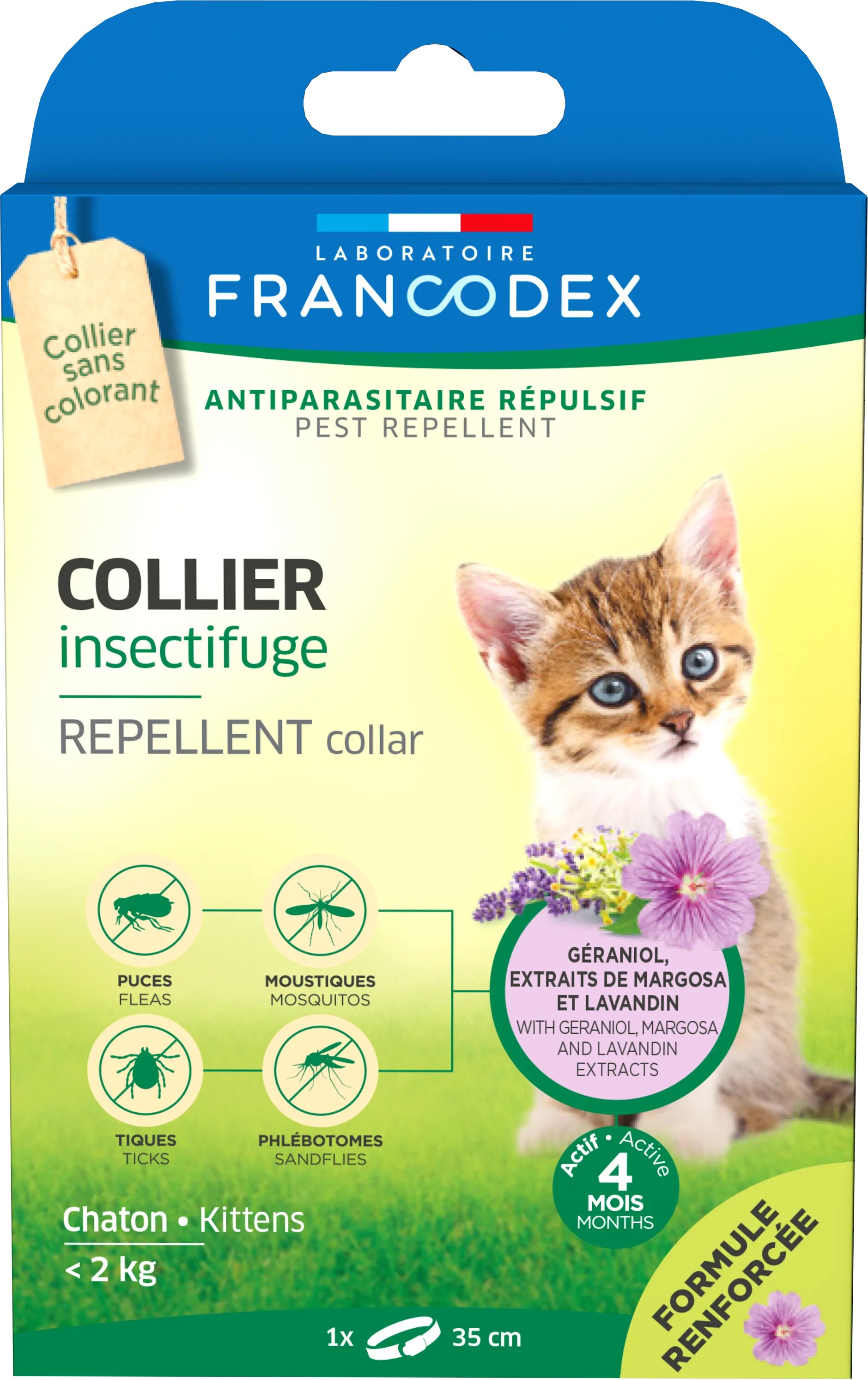 Francodex zgarda antiparazitara geraniol kitten <2 kg