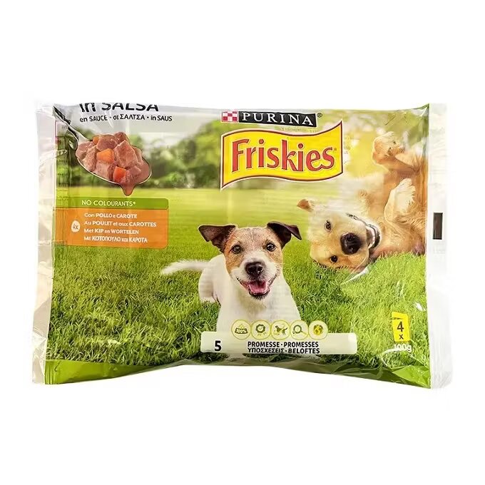 Friskies Adult cu Pui si Morcovi in Sos 4x100 g