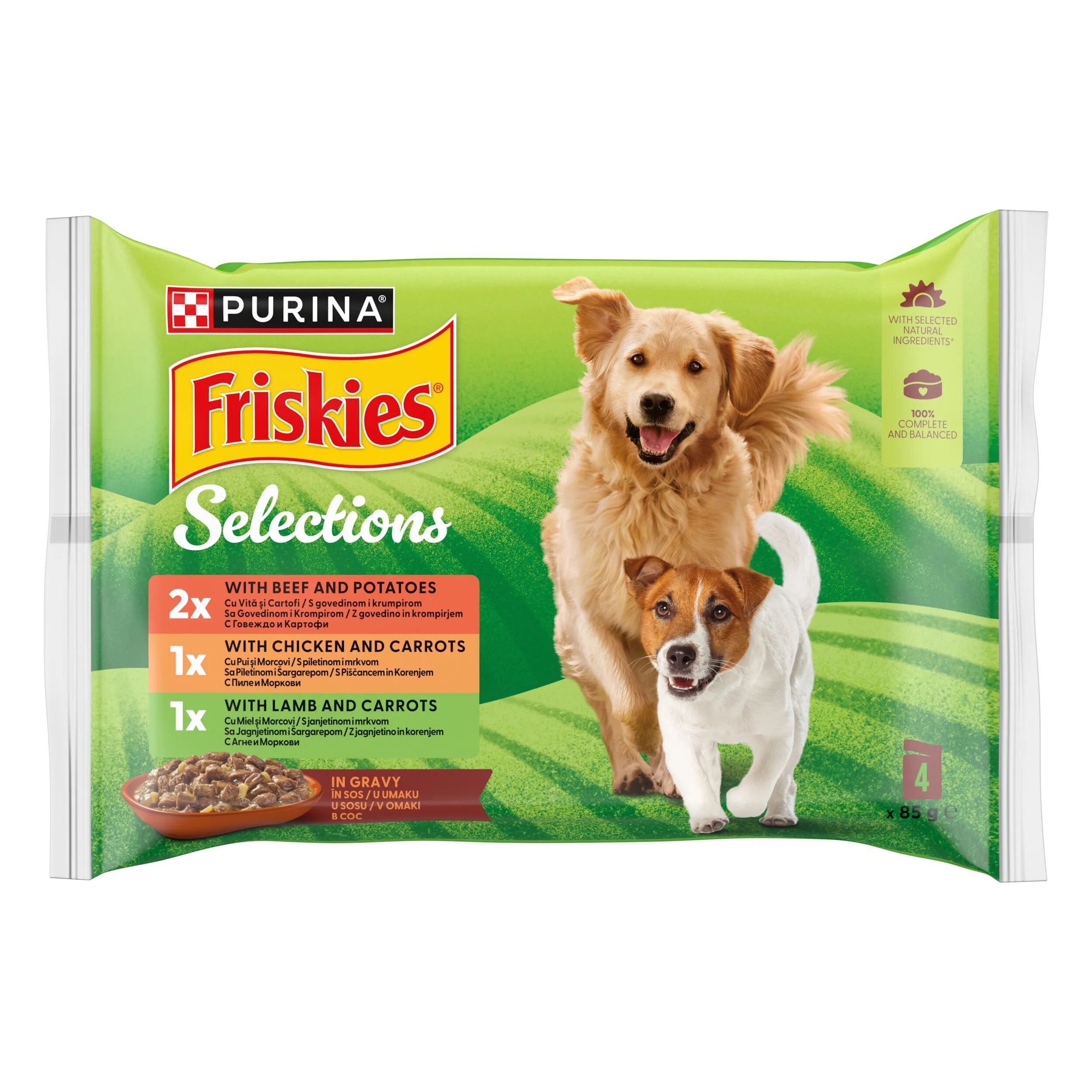 Friskies Adult cu Pui si Morcovi in Sos 4x85 g