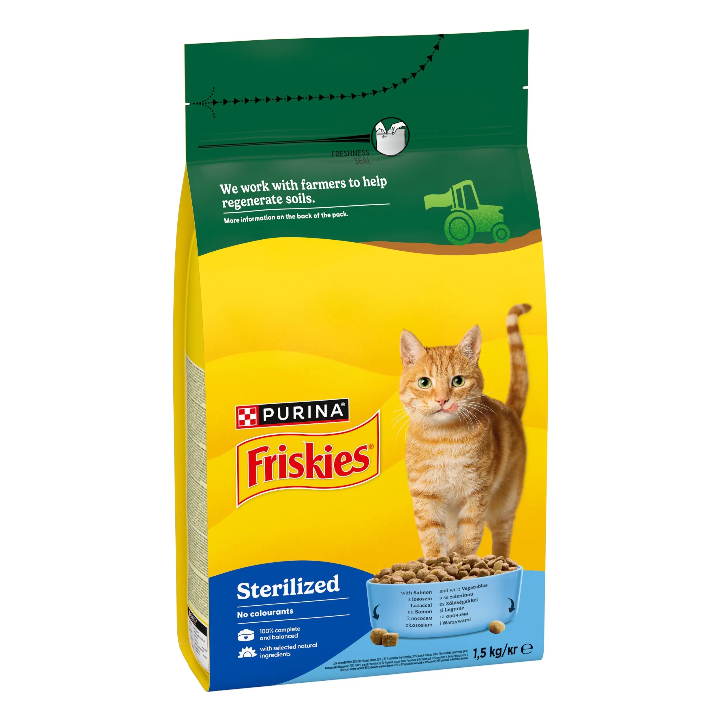Friskies Cat Adult Pisica Sterilizata Somon si Legume 1.5 kg