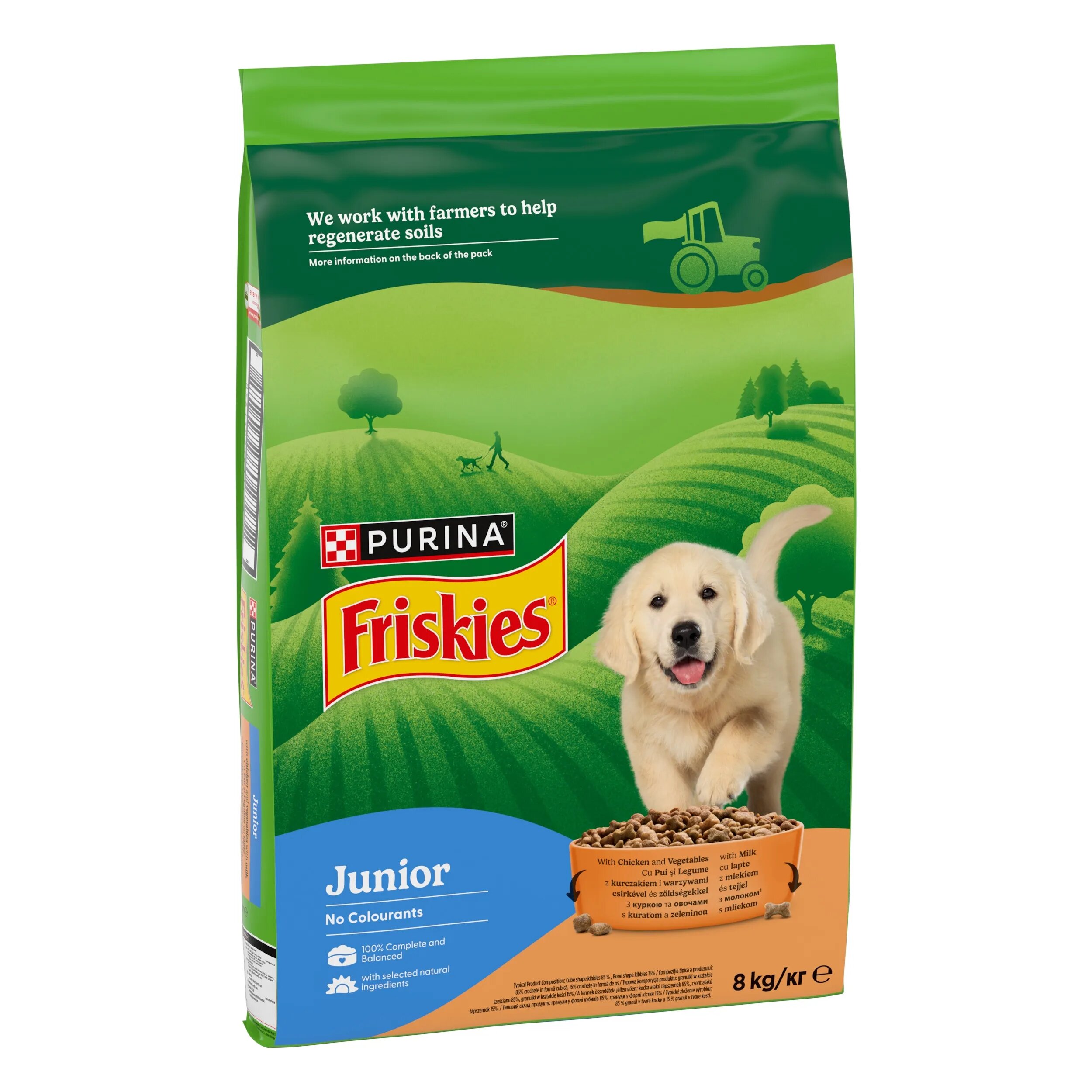 Friskies Dog Caine Junior Pui Legume si Lapte 8 kg