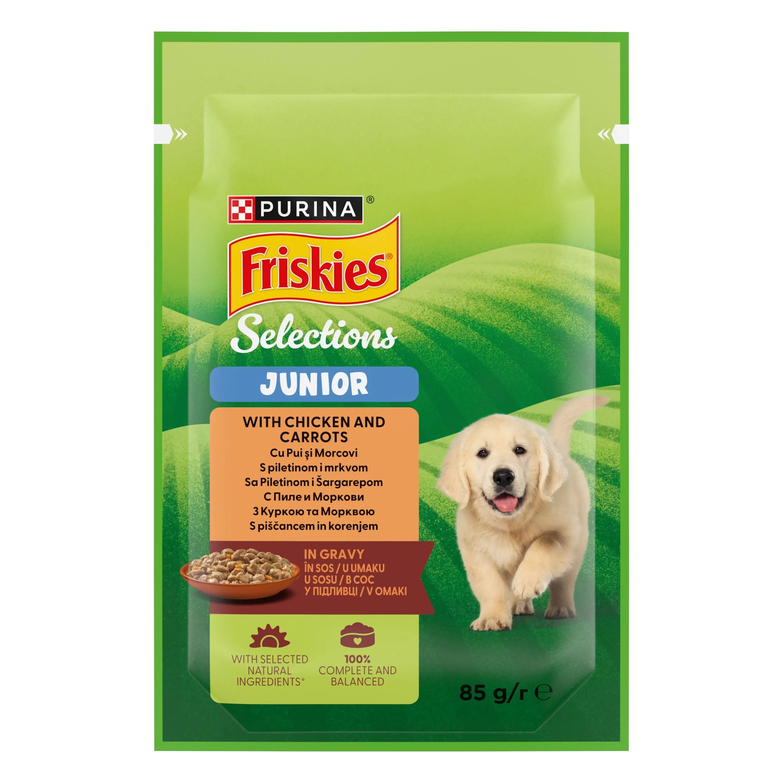 Friskies Junior cu Pui si Morcovi in Sos 85 g