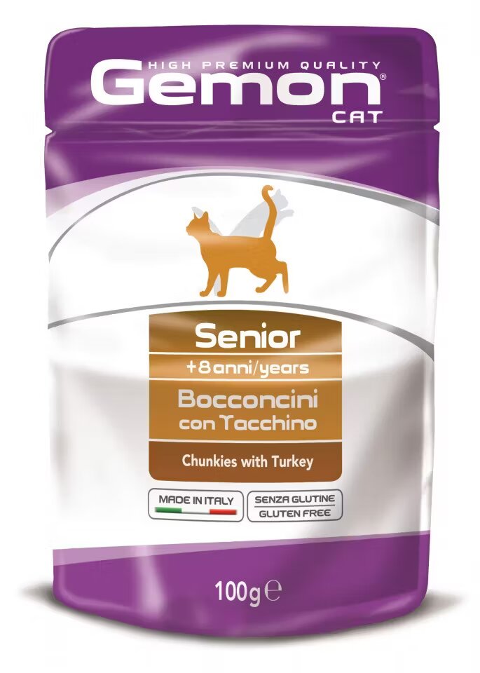 Gemon Senior Chunkies Cat Curcan 100 g