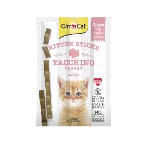GimCat Recompense pisici junioare Kitten Curcan si Calciu 3 buc
