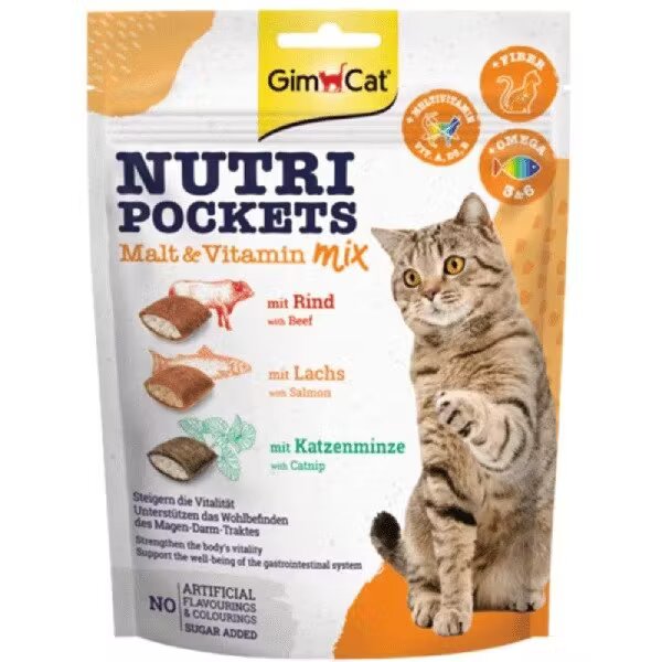 GimCat Recompense pisici Nutri Pockets cu Malt si Vitamine 150 g