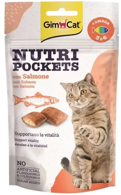 GimCat Recompense pisici Nutri Pockets cu Somon 60 g