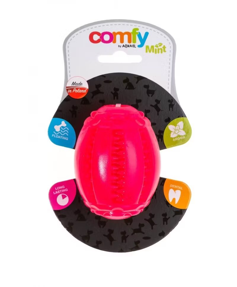 GlobalPet JUCARIE COMFY MINT DENTAL RUGBY PINK 8X6.5CM
