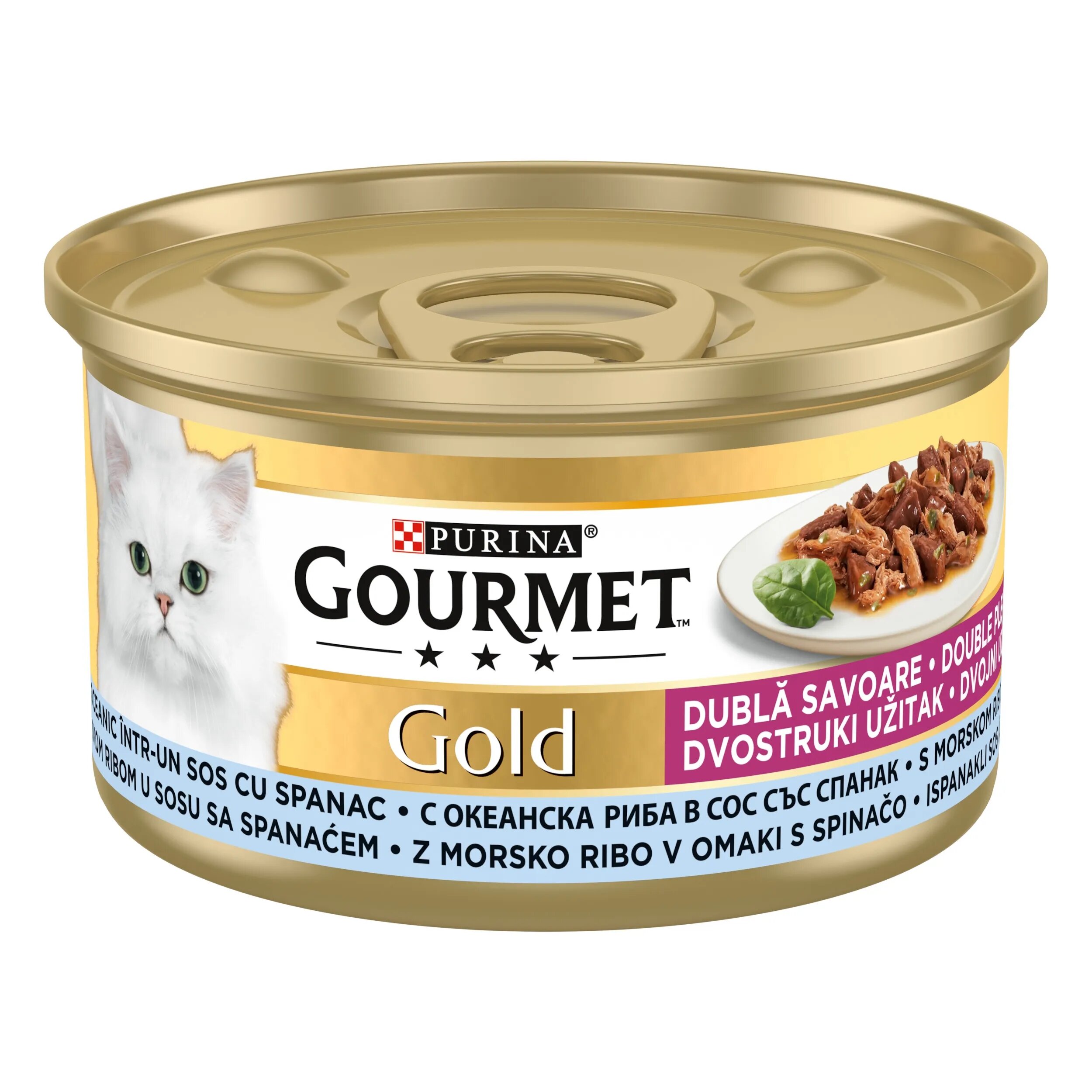 Gourmet GOLD Double Pleasure Peste Oceanic si Spanac 85 g