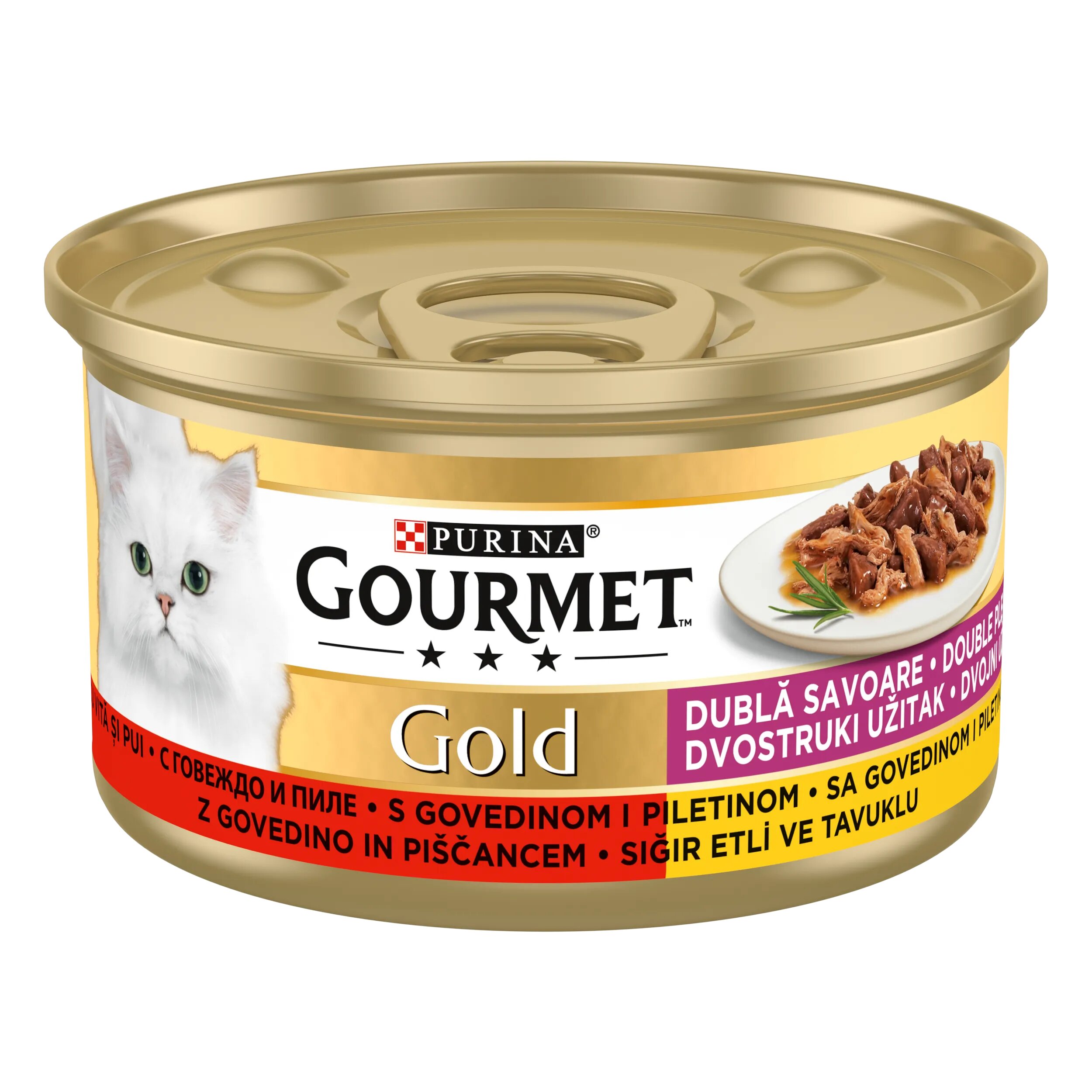 Gourmet GOLD Double Pleasure Vita si Pui 85 g