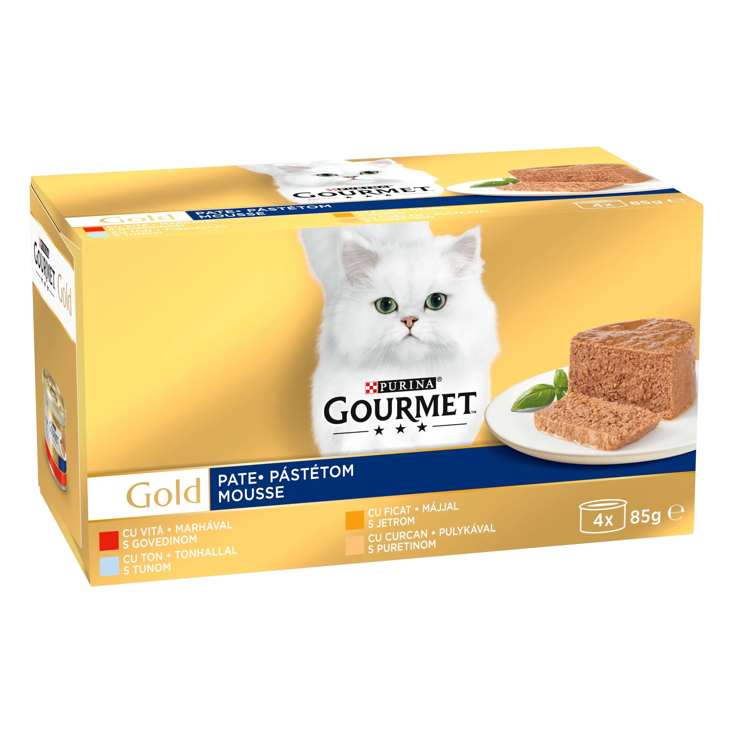 Gourmet GOLD Mousse Vita Curcan Ficat si Ton 4x85 g