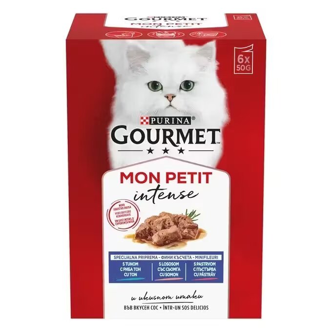 Gourmet Mon Petit Pachet Mixat Somon Ton si Pastrav 6x50 g