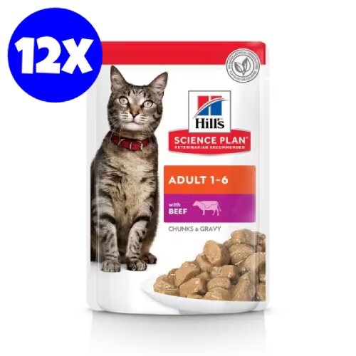 Hills Hrana umeda pisici Hill's Science Plan Feline Adult Beef 12x85 g