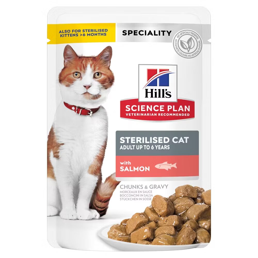 Hills Hrana umeda pisici Hill's Science Plan Feline Sterilised Adult Salmon 85 g