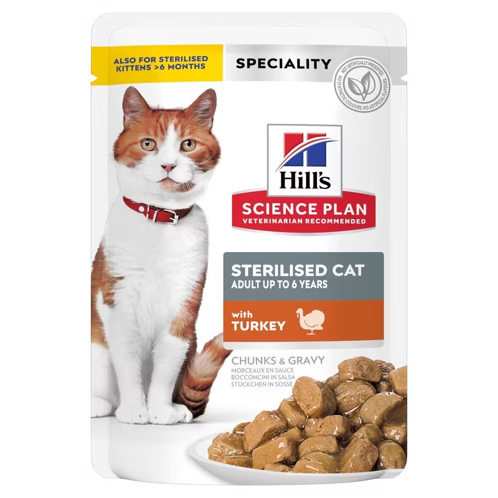 Hills Hrana umeda pisici Hill's Science Plan Feline Sterilised Adult Up To 6 Years Turkey 85 g