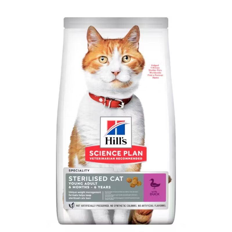 Hills Hrana uscata pisici Hill's Science Plan Feline Adult Sterilised Duck 300 g