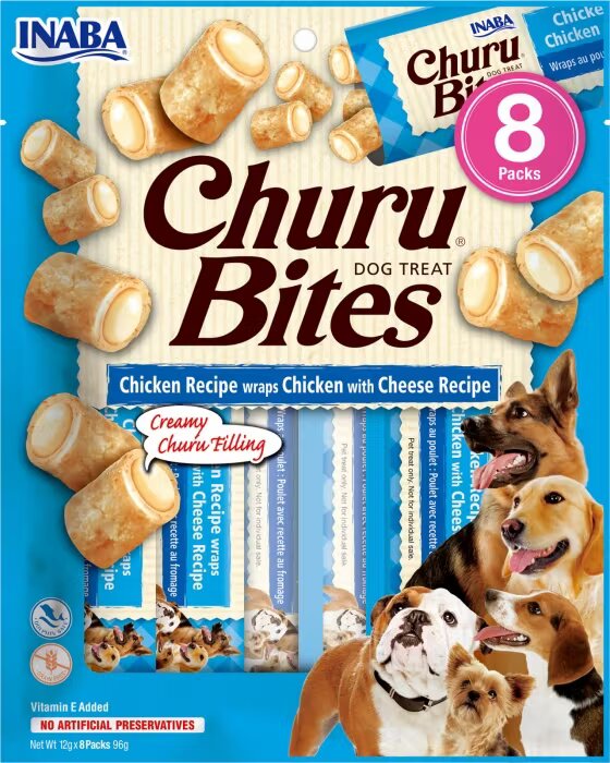 Inaba Churu Bites Recompense pentru Caini cu Pui si Branza 12 g x 8 buc