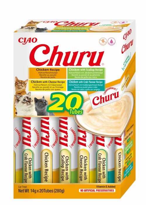 Inaba Churu Cat Varieties Recompense Cremoase cu Pui 14 g x 20 buc