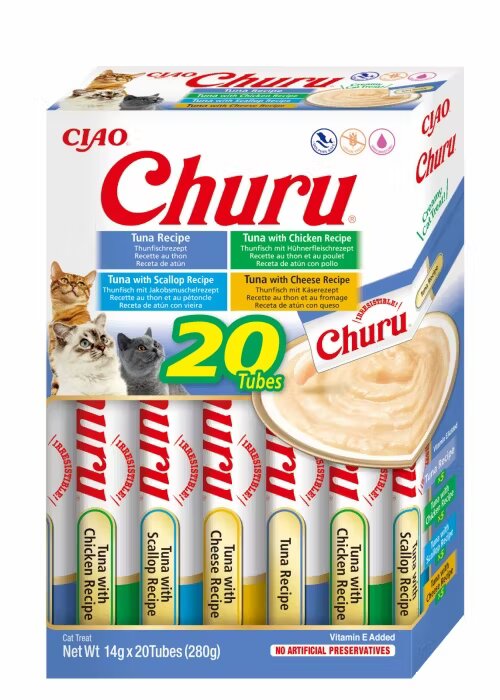 Inaba Churu Cat Varieties Recompense Cremoase cu Ton 14 g x 20 buc