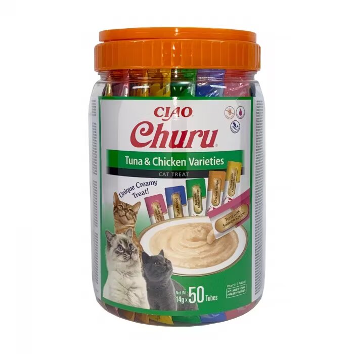 Inaba Churu Cat Varieties Recompense Cremoase cu Ton si Pui 50 buc