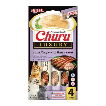 Inaba Churu Luxury Recompensa Cremoasa Pisici Ton si Creveti King 14 g x 4 buc