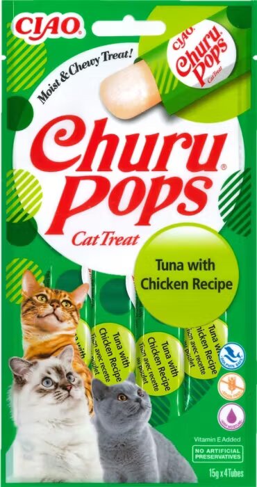 Inaba Churu Pops Recompensa Suculenta cu Pui si Ton 15 g x 4 buc