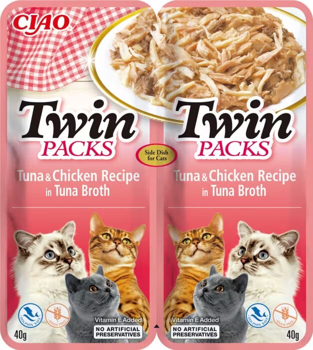 Inaba Ciao Cat Twin Reteta de Ton cu Pui in Supa de Ton 80 g