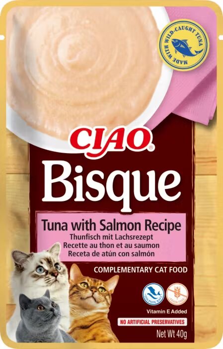 Inaba Ciao Churu Bisque pentru Pisici cu Ton si Somon 40 g